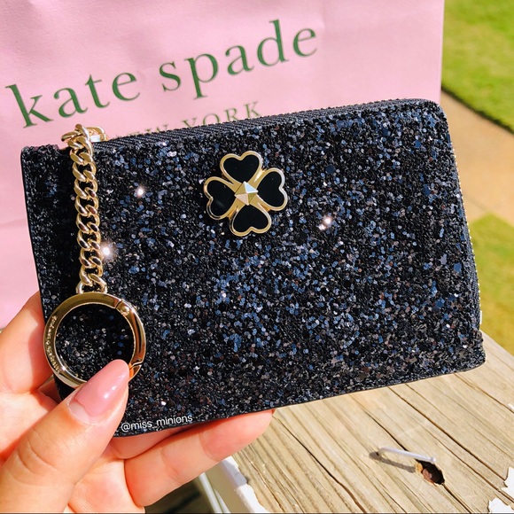 kate spade Handbags - Kate Spade Odette Black Glitter Cardholder